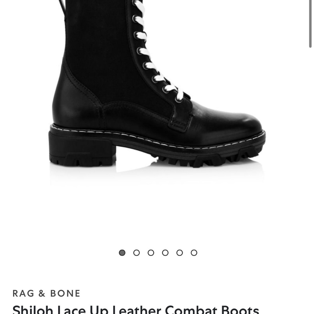 Rag & Bone Black Lace Up Combat Boots - Picture 6 of 6